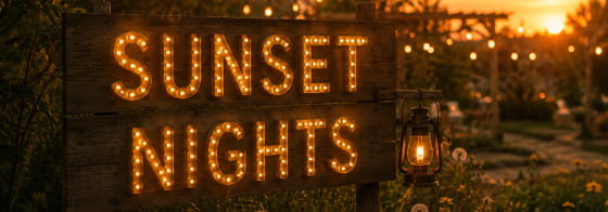 Sunset Nights skilt